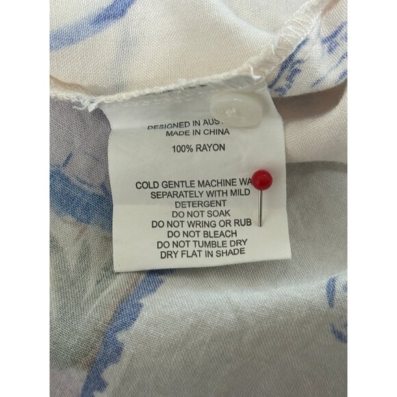 Label of Love Shirt Dress Tunic Button Up La Dolce Vita Postcard Travel Size L - Picture 6 of 6
